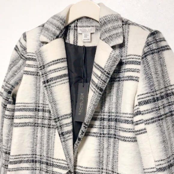 NWT RACHEL ZOE Black and White Plaid Coat - Picture 6 of 8
